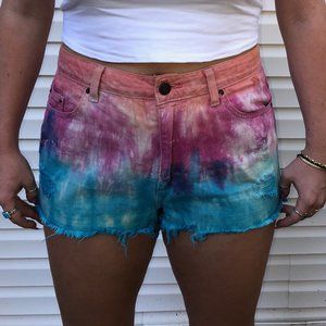 colorful jean shorts